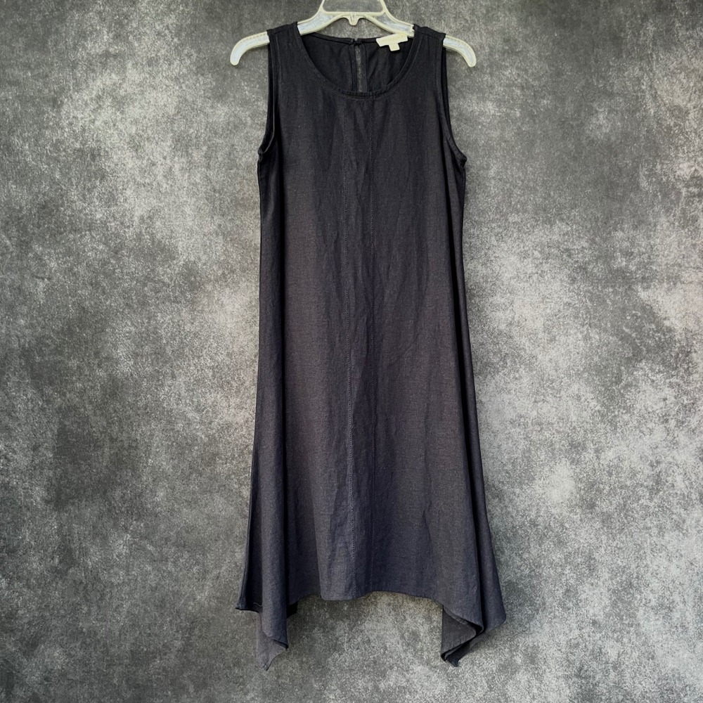 Cynthia Rowley LINEN Blend Handkerchief Hem Midi Dress S Lagenlook Resortwear